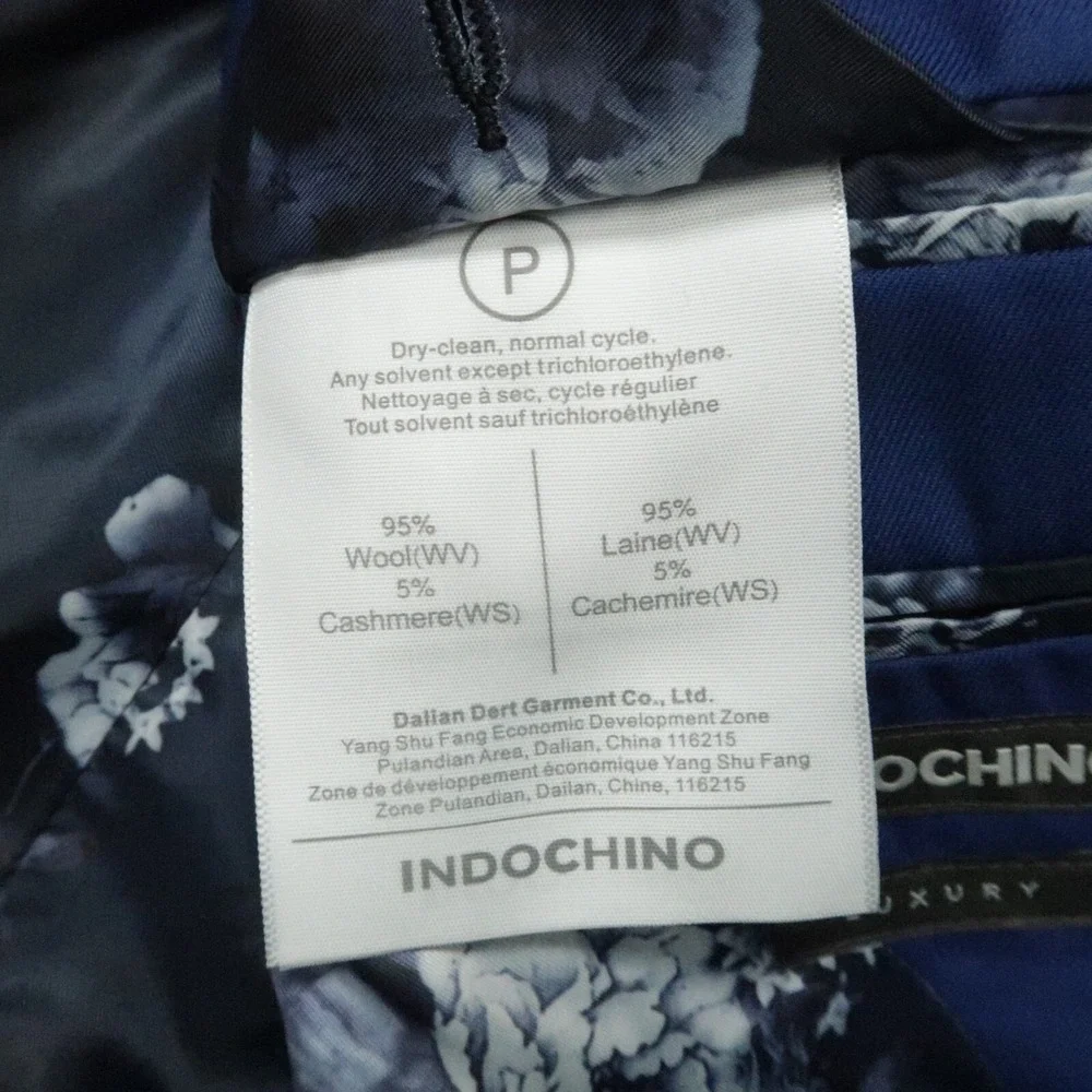 Indochino Blazer Mens 38R Blue Single Breasted Wool Cashmere Luxury Jacket NWT‎